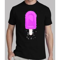 black shirt strawberry ice cream