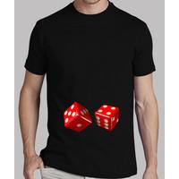 black shirt red dice