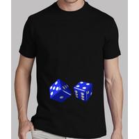 black shirt navy blue dice