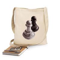 Black And White Chess Pawns Bag