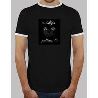 black shirt boy cat