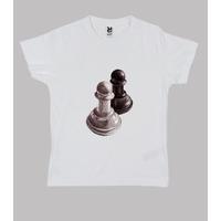 black and white chess pawns kids tee