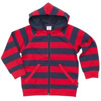 Block Stripe Kids Hooded Jacket - Red quality kids boys girls