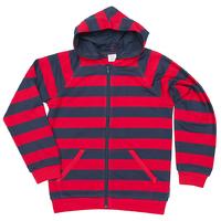 block stripe kids hooded jacket red quality kids boys girls