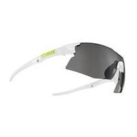 Bliz Tempo Smallface Sunglasses - White/Lime - Smoke with Silver Mirror