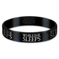 Black While She Sleeps Logo Gummy Band.