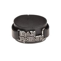 black iron maiden logo wristband