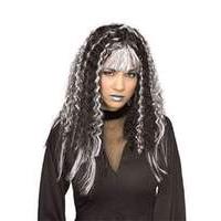 Black and White Sinister Crimped Wig