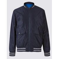 blue harbour reversible bomber jacket with stormwear