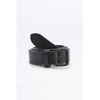 Black Clean Leather Belt, BLACK