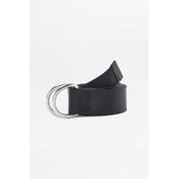 Black Nylon D-Ring Belt, BLACK