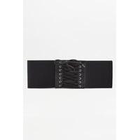 Black Elastic Corset Belt, BLACK