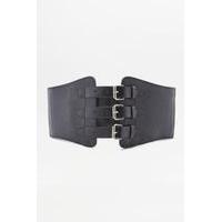 black elastic corset buckle belt black