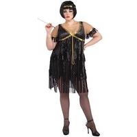 Black & Gold Flapper Costume - Plus Size