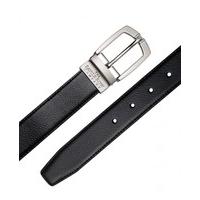 Black Textured Leather Belt 34\