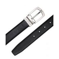 Black Fine-Grain Textured Leather Belt 38\