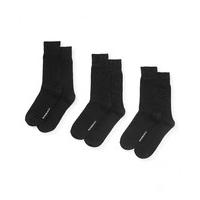 Black Plain 3 Pack Sock 43/46 - Savile Row