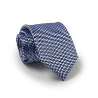 Blue White Navy Spot Silk Tie - Savile Row
