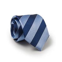 Blue Navy White Regimental Stripe Silk Tie - Savile Row