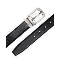 Black Textured Leather Belt 36\