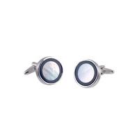 Black Mother Of Pearl Stone Diner Cufflinks - Savile Row