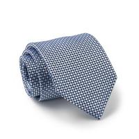 Blue Navy White Multi Spot Silk Tie - Savile Row
