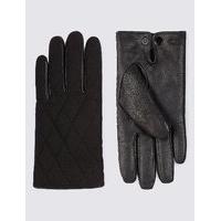 Blue Harbour Leather Palm Quilted Gloves with Thinsulate