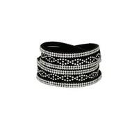 Black & Silver Studded Wrap Around Bracelet