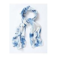 blue white tie dye print long line scarf