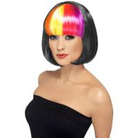 black and rainbow partyrama wig