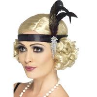 Black Satin Charleston Headband