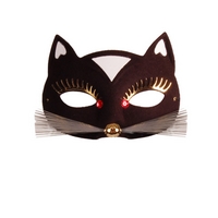 Black Cat with Eyelashes Mask