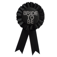 Black Diamante Bride To Be Rosette