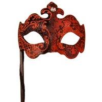 Black/Red Farallina Masquerade Mask