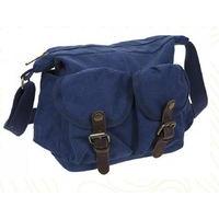 blue national trust canvas shoulder bag with 2 pockets