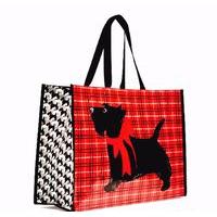 Black And Red Scottie Design Shopping Bag