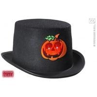Black Flashing Pumpkin Felt Top Hat