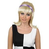 Blonde Beehive With Purple Ribbon