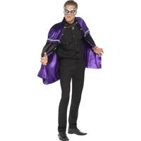 Black Mens Phantom Masquerade Vampire Cape Halloween Outfit