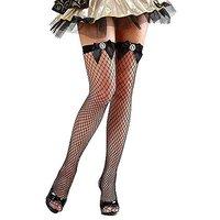 black fishnet thigh highs withcameo bows accessory for sexy lingerie s ...