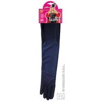 Black Long Spandex Satin Feather Gloves For Fancy Dress Costumes Accessory