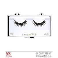 Black Spiked Eyelashes W/ Strass Make Up Cosmetics Accessory For Carnival Fancy