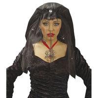 Black Rhinestones Spiders Veil