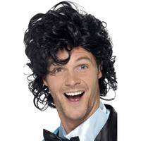 Black Men\'s 80\'s Prom King Perm Wig