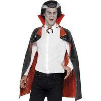 black and red adults pvc reversible vampire cape