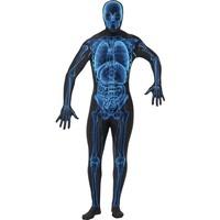 black and blue adults x ray second skin fancy dress suit