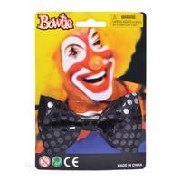 Black Sequin Clown\'s Bow Tie
