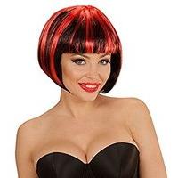 black red fashion streaks wig in polybag for fancy dress accessory