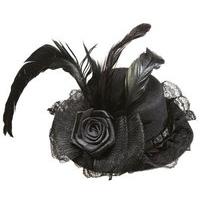 black mini with flower tulle feather random style theme hats caps 