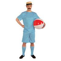 Blue Men\'s Beachside Clyde Retro Bathing Suit Costume